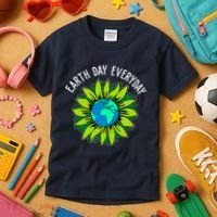 Earth Day Everyday Flower Globe Kids T-Shirt thumb 3