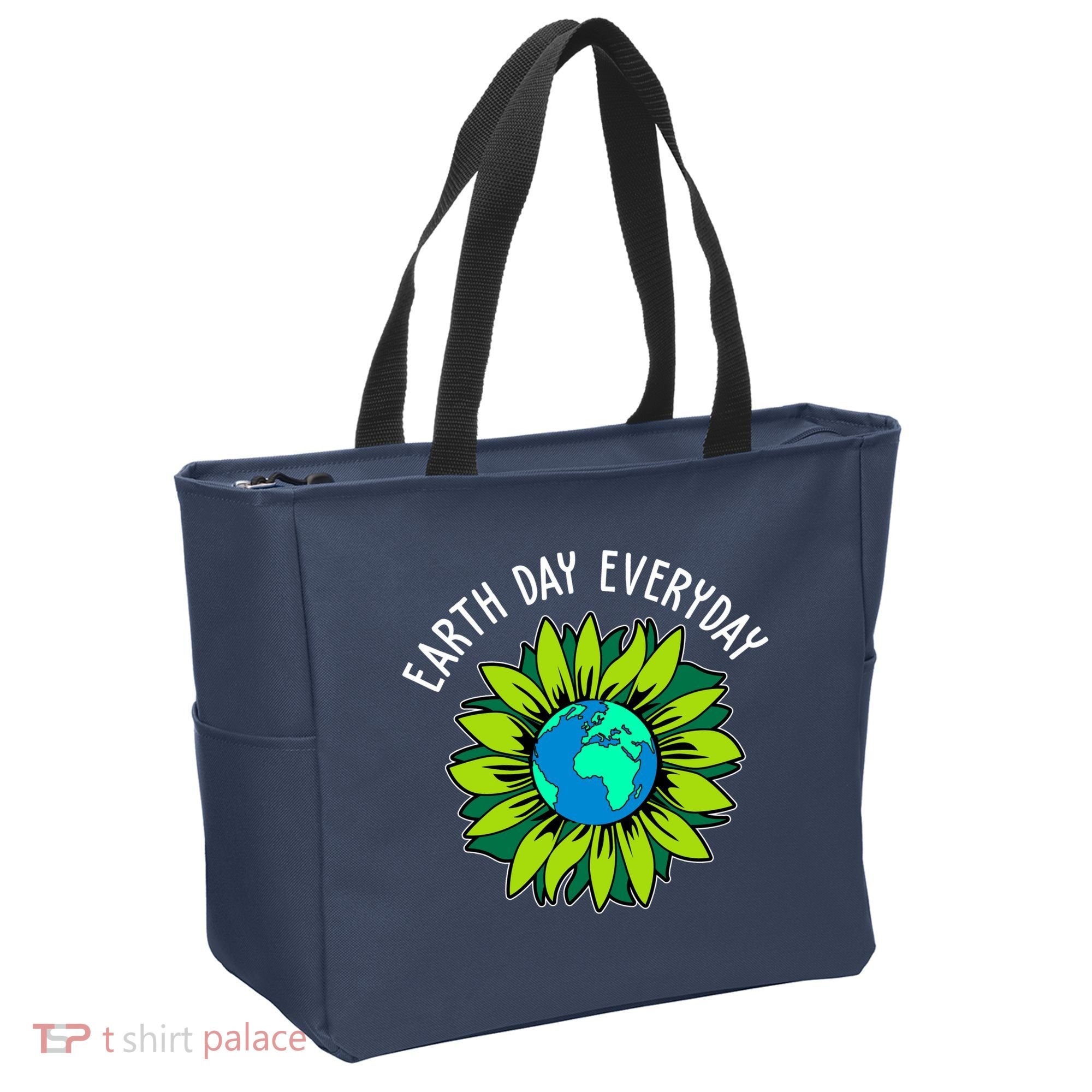 Earth Day Everyday Flower Globe Tote Bag