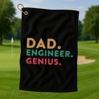 Engineering Dad Engineer Dads Dad Engineer Genius Gift Golf Towel thumb 1