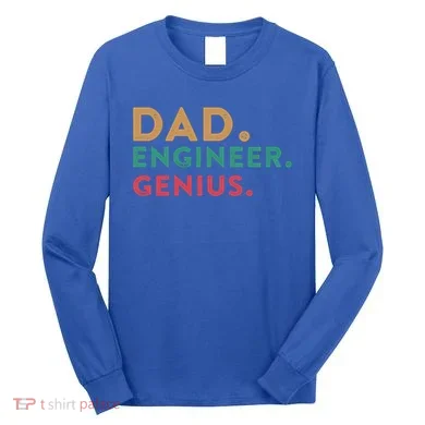 Engineering Dad Engineer Dads Dad Engineer Genius Gift Long Sleeve Shirt