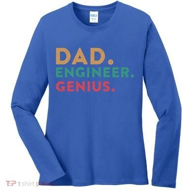 Engineering Dad Engineer Dads Dad Engineer Genius Gift Women's Long Sleeve Shirt