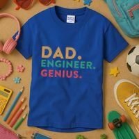 Engineering Dad Engineer Dads Dad Engineer Genius Gift Kids T-Shirt thumb 3