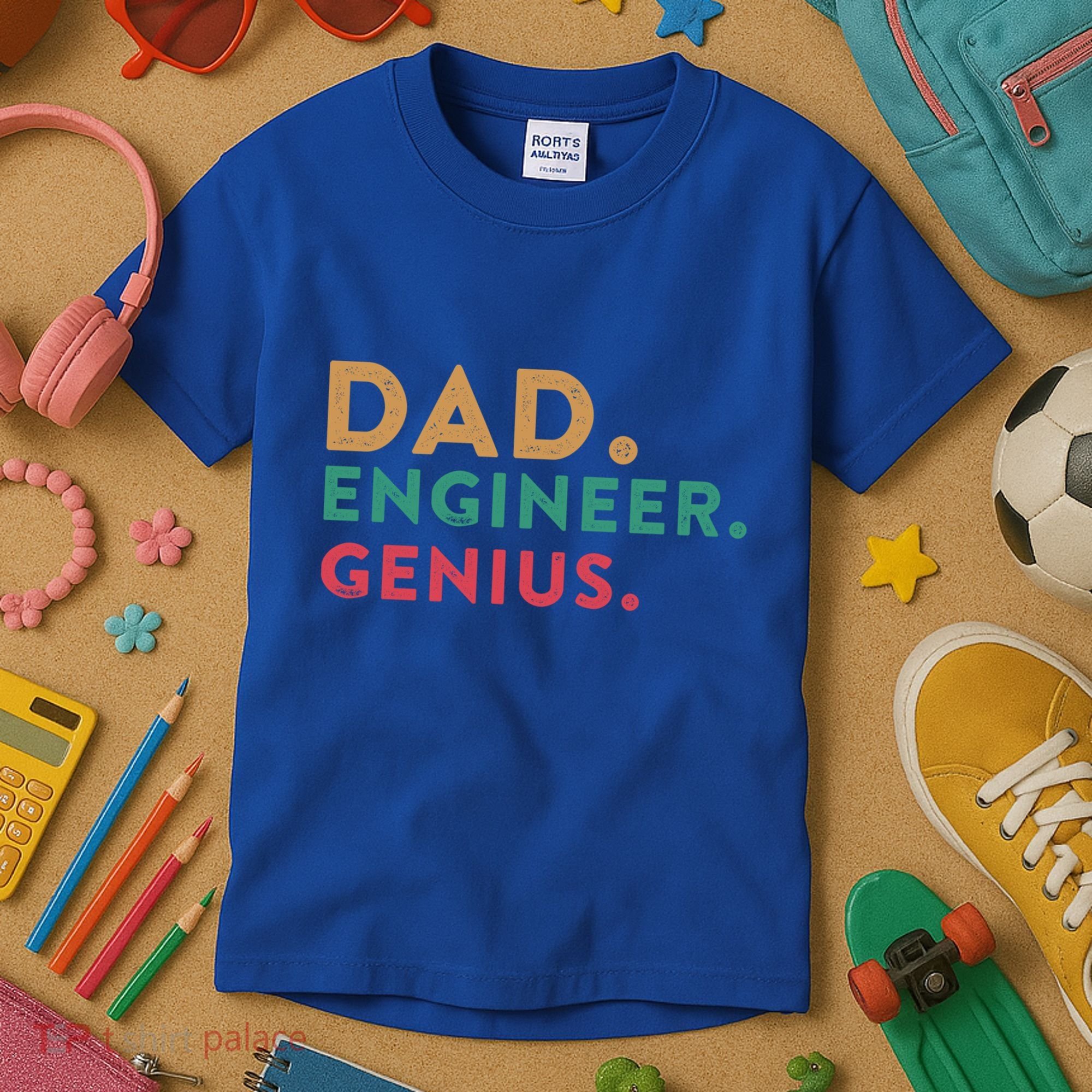 Engineering Dad Engineer Dads Dad Engineer Genius Gift Kids T-Shirt