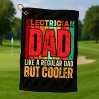 Electrician Dad Golf Towel thumb 1