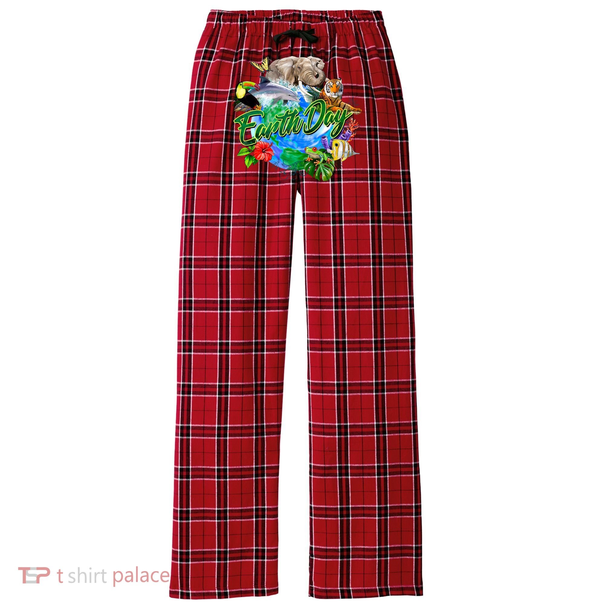Earth Day Women's Flannel Plaid Pajama Pants