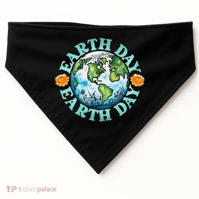 Earth Day Every Day Rainbow Globe Save The Planet USA-Made Doggie Bandana