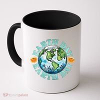 Earth Day Every Day Rainbow Globe Save The Planet Coffee Mug thumb 0