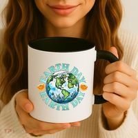 Earth Day Every Day Rainbow Globe Save The Planet Coffee Mug thumb 3
