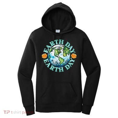 Earth Day Every Day Rainbow Globe Save The Planet Women's Hoodie