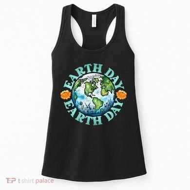 Earth Day Every Day Rainbow Globe Save The Planet Women's Tank Top