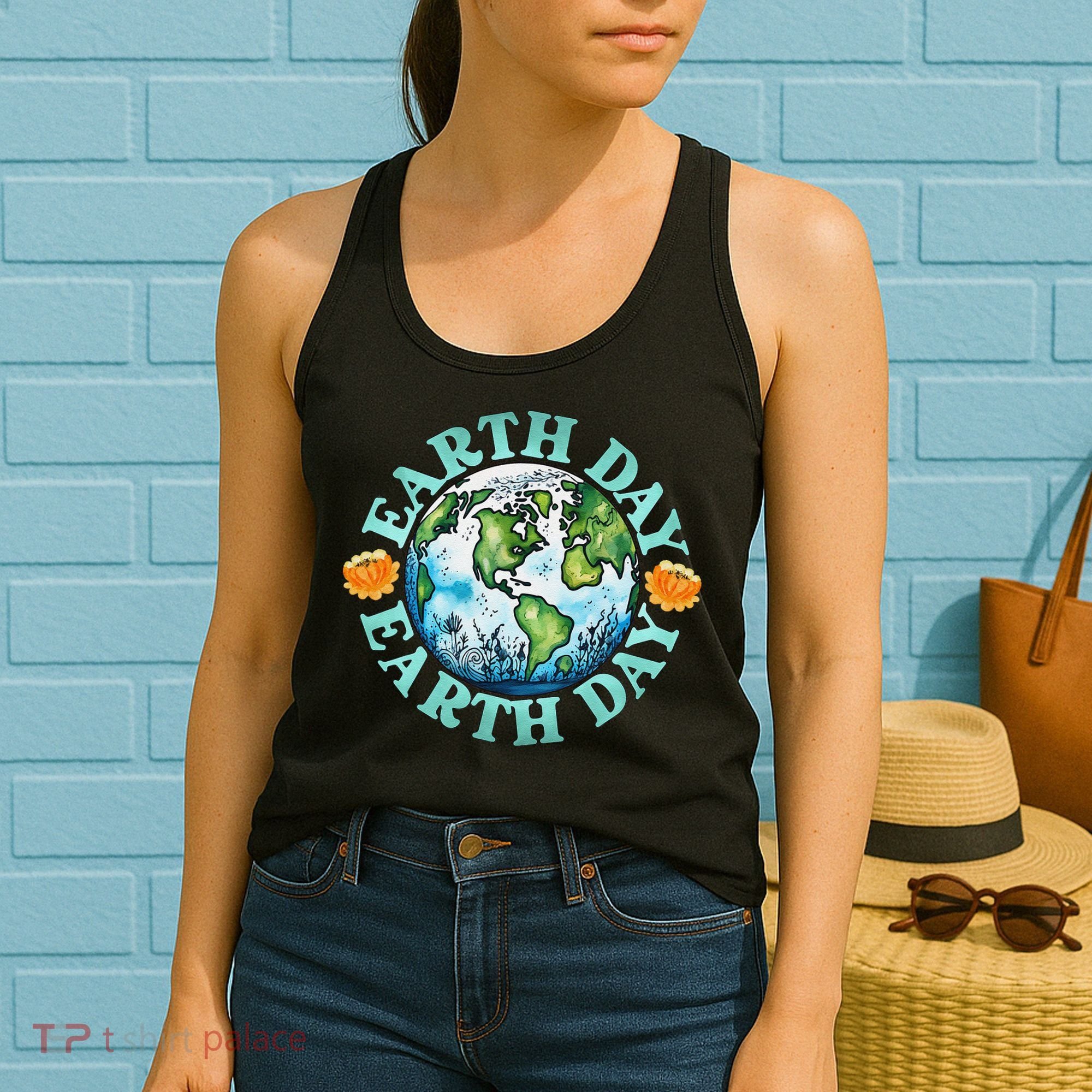 Earth Day Every Day Rainbow Globe Save The Planet Women's Tank Top