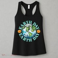 Earth Day Every Day Rainbow Globe Save The Planet Women's Tank Top thumb 3