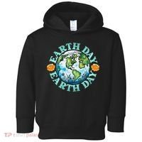 Earth Day Every Day Rainbow Globe Save The Planet Toddler Hoodie thumb 0