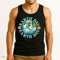 Earth Day Every Day Rainbow Globe Save The Planet Tank Top thumb 3