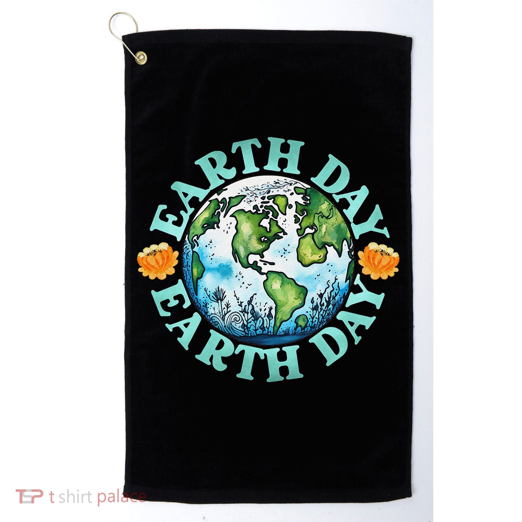 Earth Day Every Day Rainbow Globe Save The Planet Golf Towel