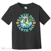 Earth Day Every Day Rainbow Globe Save The Planet Toddler T-Shirt thumb 0