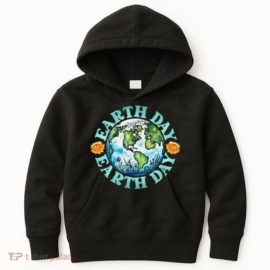 Earth Day Every Day Rainbow Globe Save The Planet Kids Hoodie