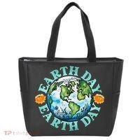 Earth Day Every Day Rainbow Globe Save The Planet Tote Bag thumb 0