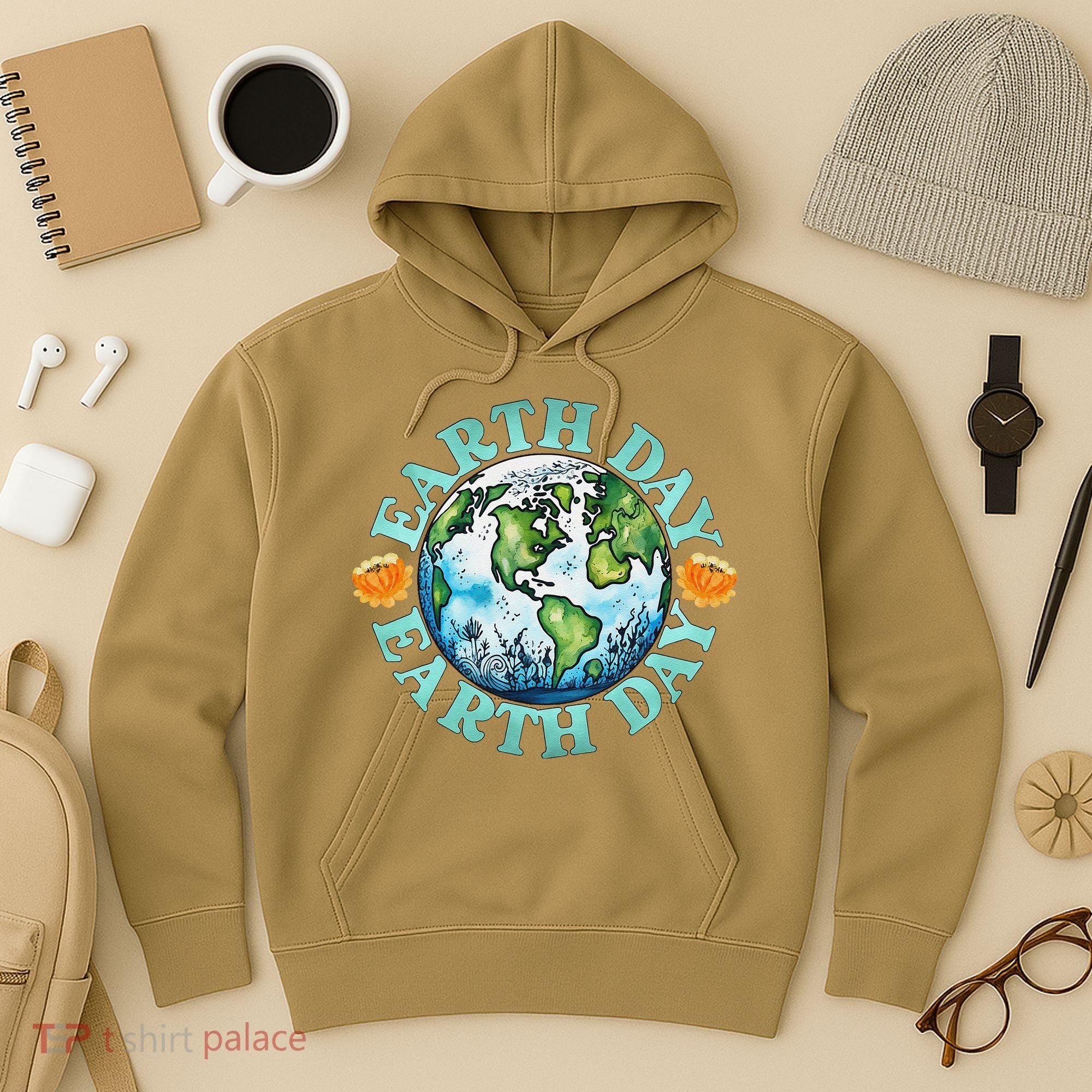 Earth Day Every Day Rainbow Globe Save The Planet Hoodie