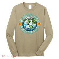 Earth Day Every Day Rainbow Globe Save The Planet Long Sleeve Shirt thumb 0