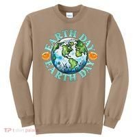 Earth Day Every Day Rainbow Globe Save The Planet Sweatshirt thumb 0