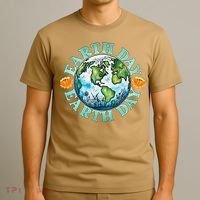 Earth Day Every Day Rainbow Globe Save The Planet T-Shirt thumb 3
