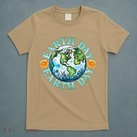 Earth Day Every Day Rainbow Globe Save The Planet T-Shirt thumb 5