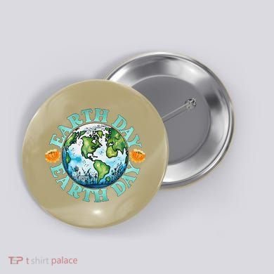 Earth Day Every Day Rainbow Globe Save The Planet Button