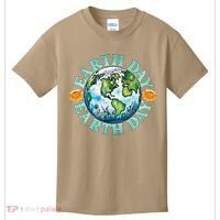 Earth Day Every Day Rainbow Globe Save The Planet Kids T-Shirt thumb 0