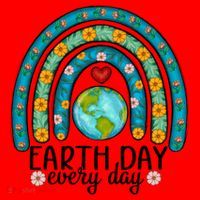 Earth Day Every Day Save Our Planet Rainbow Tree Santa Hat thumb 1