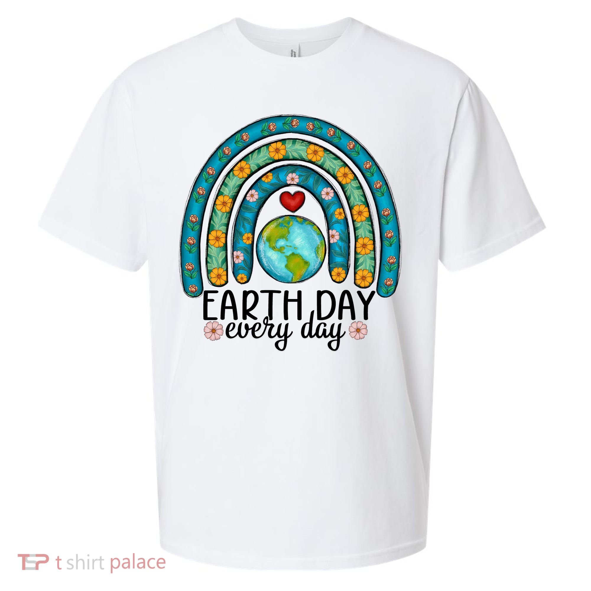 Earth Day Every Day Save Our Planet Rainbow Tree Sueded Cloud Jersey T-Shirt