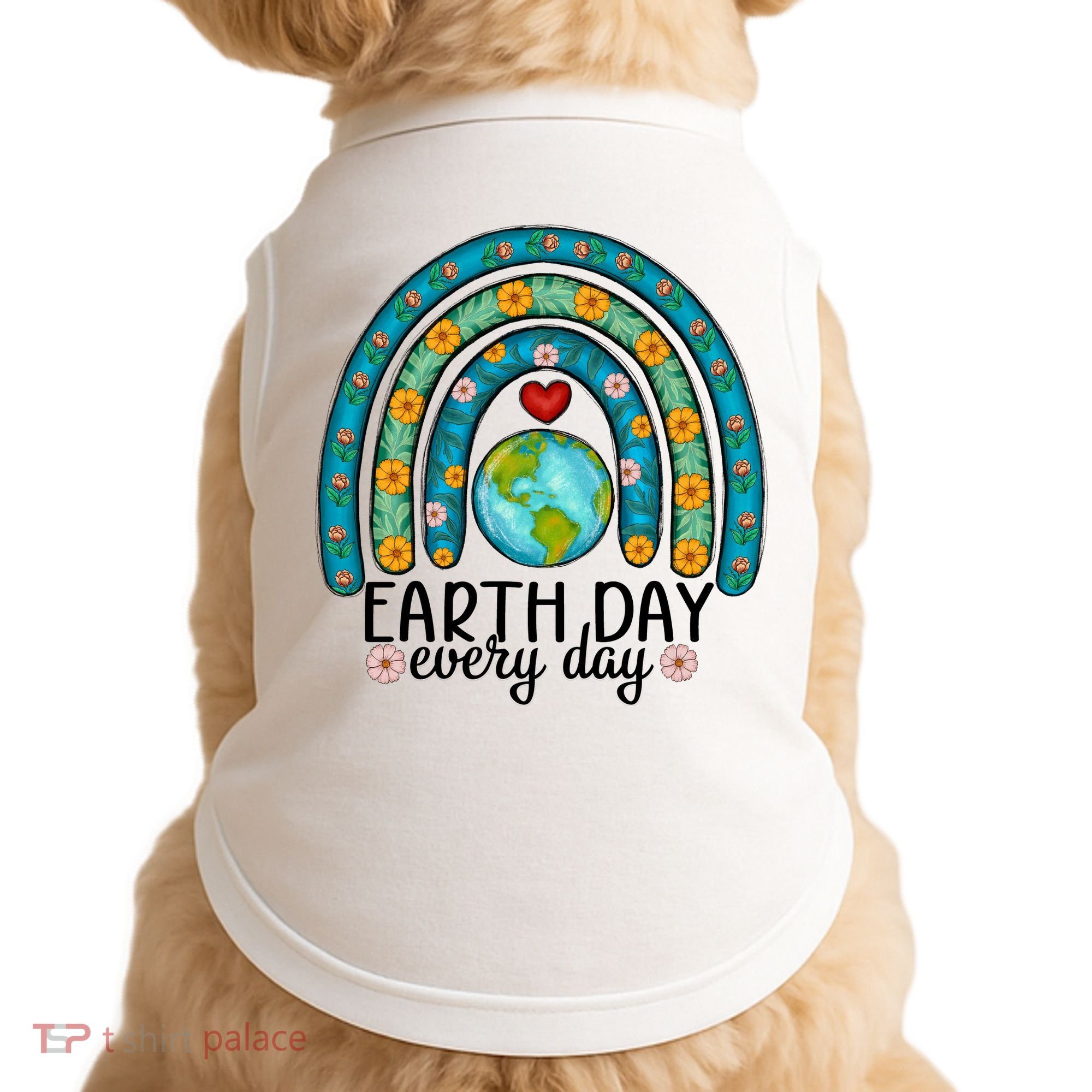Earth Day Every Day Save Our Planet Rainbow Tree Doggie Tank
