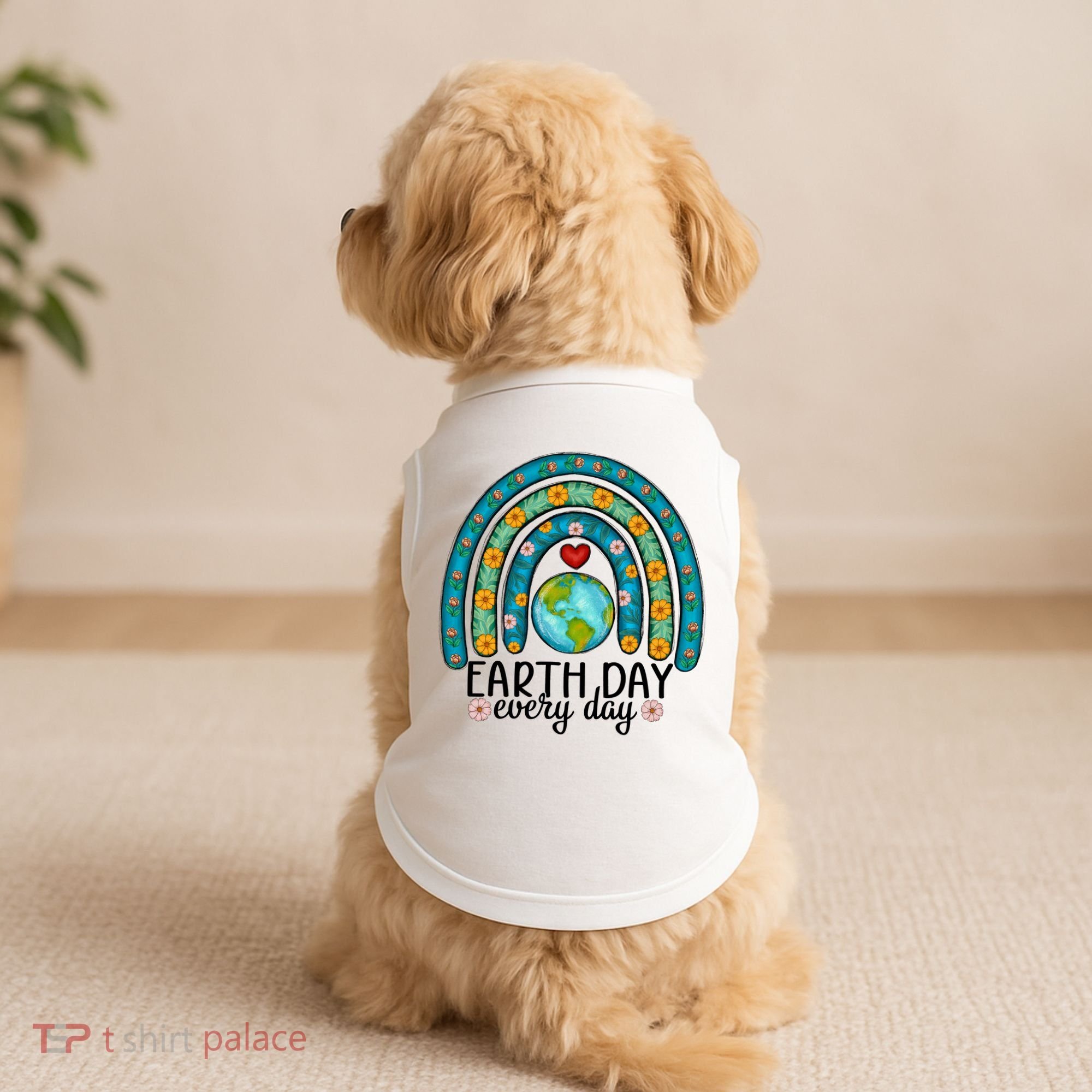 Earth Day Every Day Save Our Planet Rainbow Tree Doggie Tank