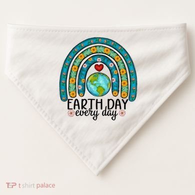 Earth Day Every Day Save Our Planet Rainbow Tree USA-Made Doggie Bandana