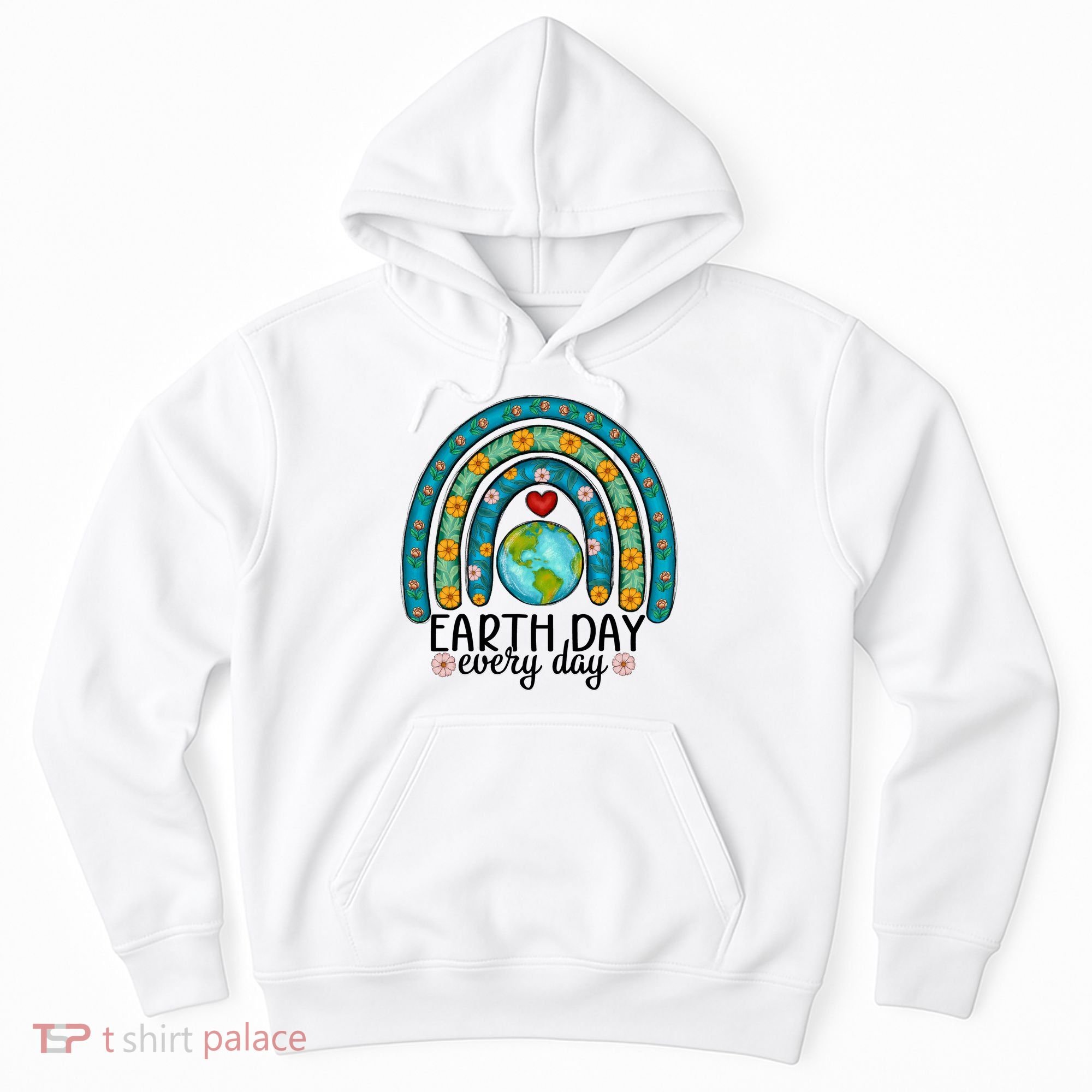 Earth Day Every Day Save Our Planet Rainbow Tree Hoodie