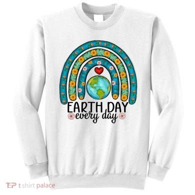 Earth Day Every Day Save Our Planet Rainbow Tree Sweatshirt