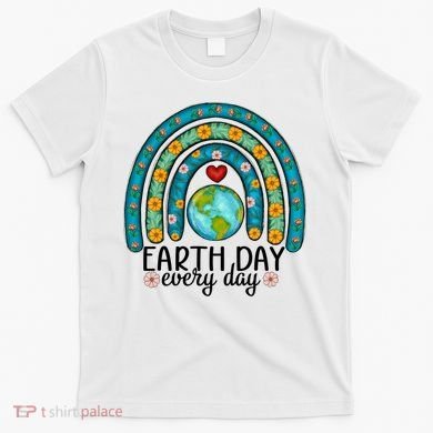 Earth Day Every Day Save Our Planet Rainbow Tree T-Shirt