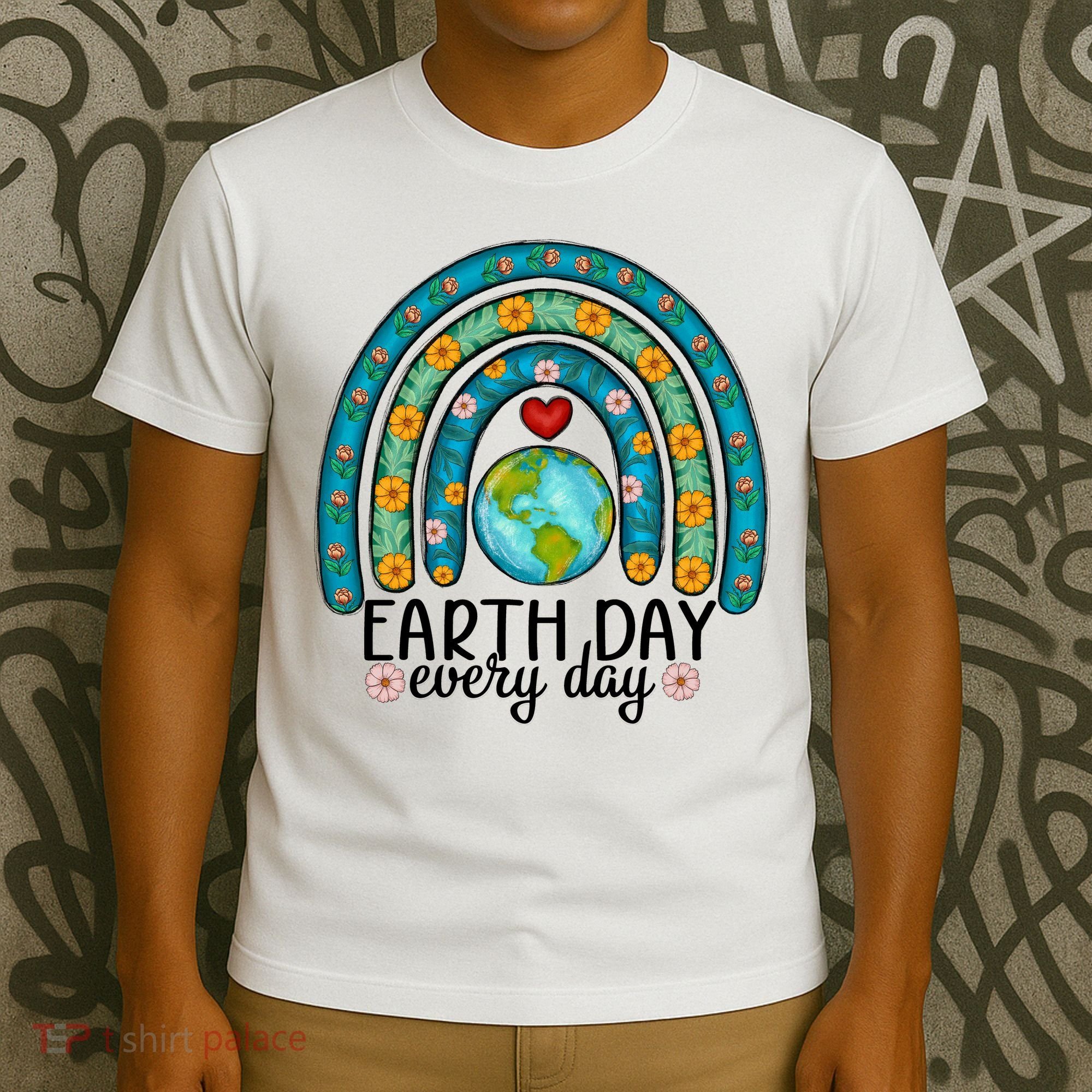 Earth Day Every Day Save Our Planet Rainbow Tree T-Shirt