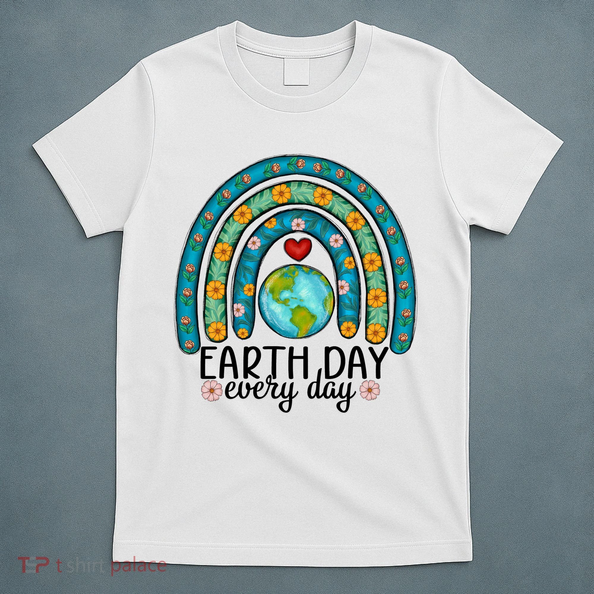 Earth Day Every Day Save Our Planet Rainbow Tree T-Shirt