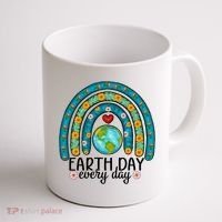 Earth Day Every Day Save Our Planet Rainbow Tree Coffee Mug thumb 1