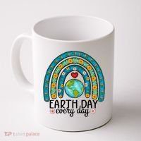 Earth Day Every Day Save Our Planet Rainbow Tree Coffee Mug thumb 0