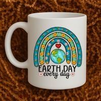Earth Day Every Day Save Our Planet Rainbow Tree Coffee Mug thumb 2