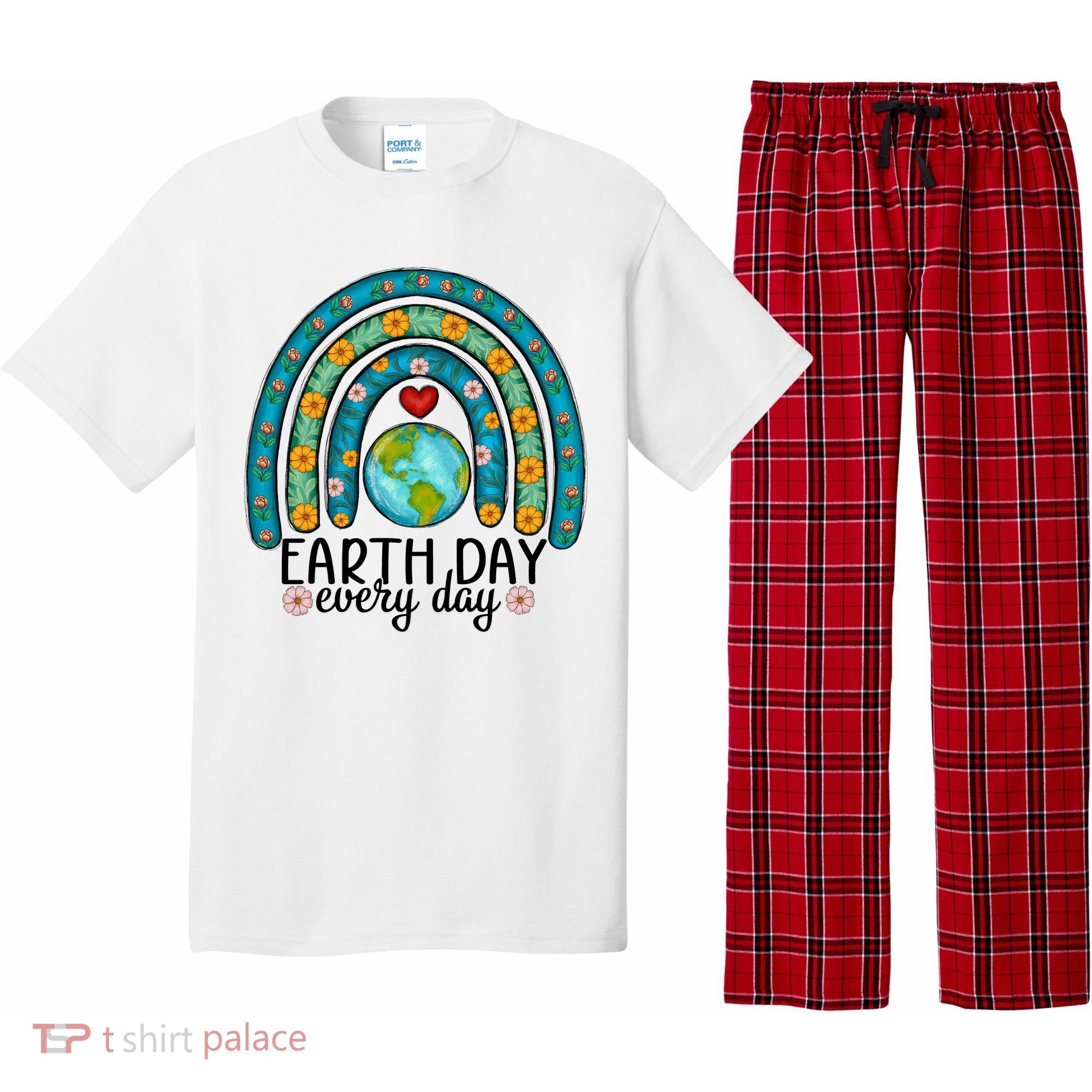 Earth Day Every Day Save Our Planet Rainbow Tree Pajama Set
