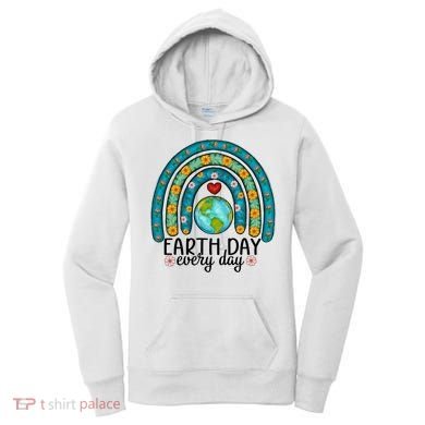 Earth Day Every Day Save Our Planet Rainbow Tree Women's Hoodie