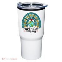 Earth Day Every Day Save Our Planet Rainbow Tree Tumbler thumb 0