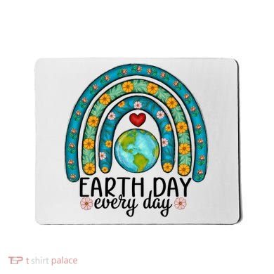 Earth Day Every Day Save Our Planet Rainbow Tree Mousepad