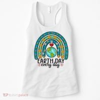 Earth Day Every Day Save Our Planet Rainbow Tree Women's Tank Top thumb 0