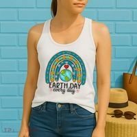 Earth Day Every Day Save Our Planet Rainbow Tree Women's Tank Top thumb 2