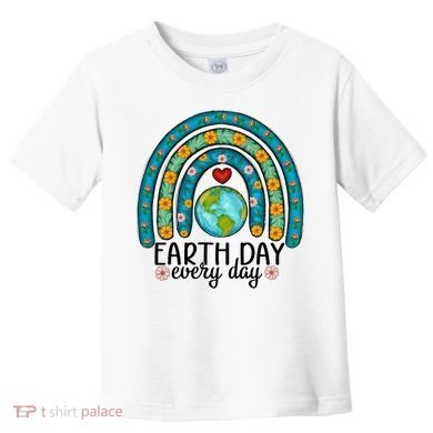 Earth Day Every Day Save Our Planet Rainbow Tree Toddler T-Shirt