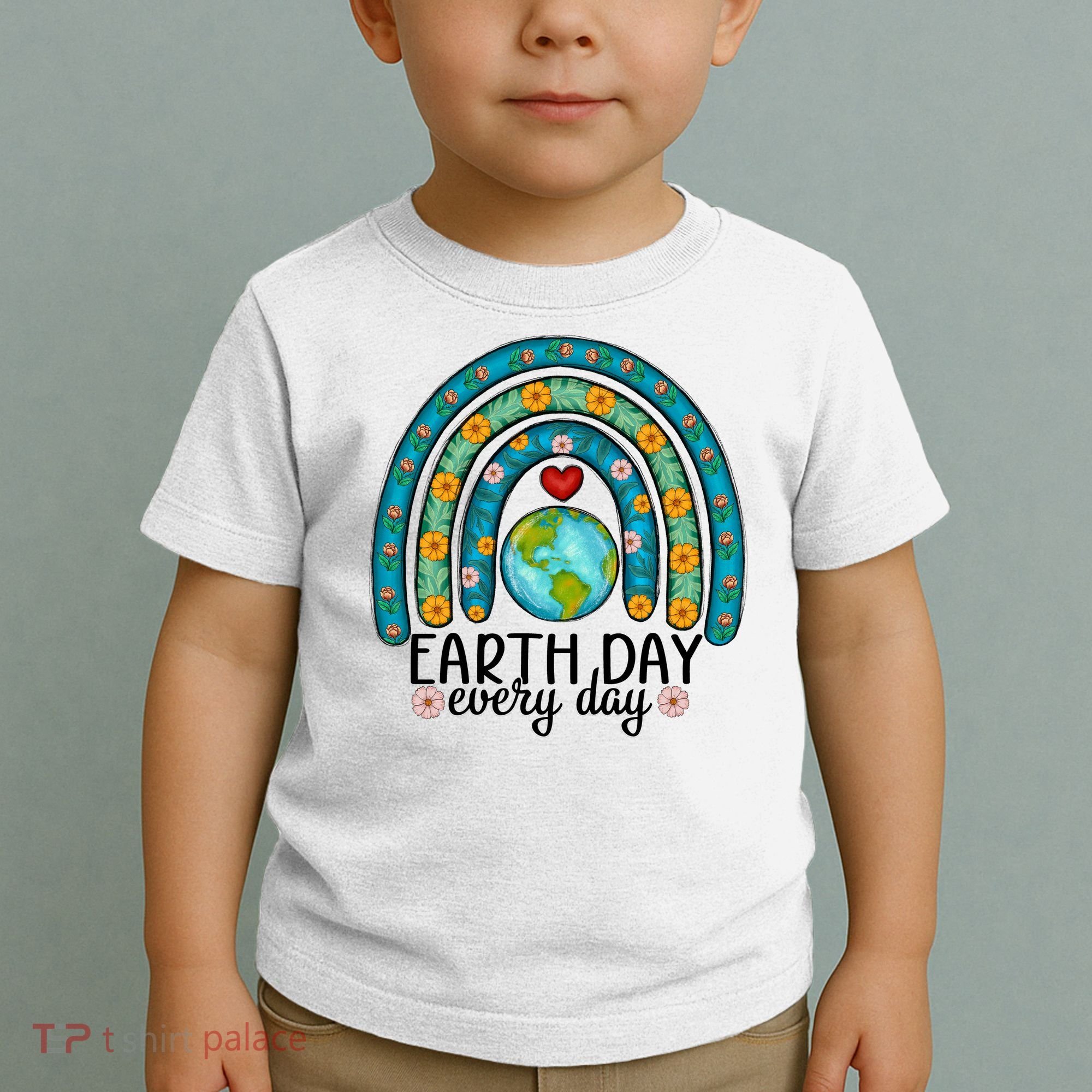 Earth Day Every Day Save Our Planet Rainbow Tree Toddler T-Shirt